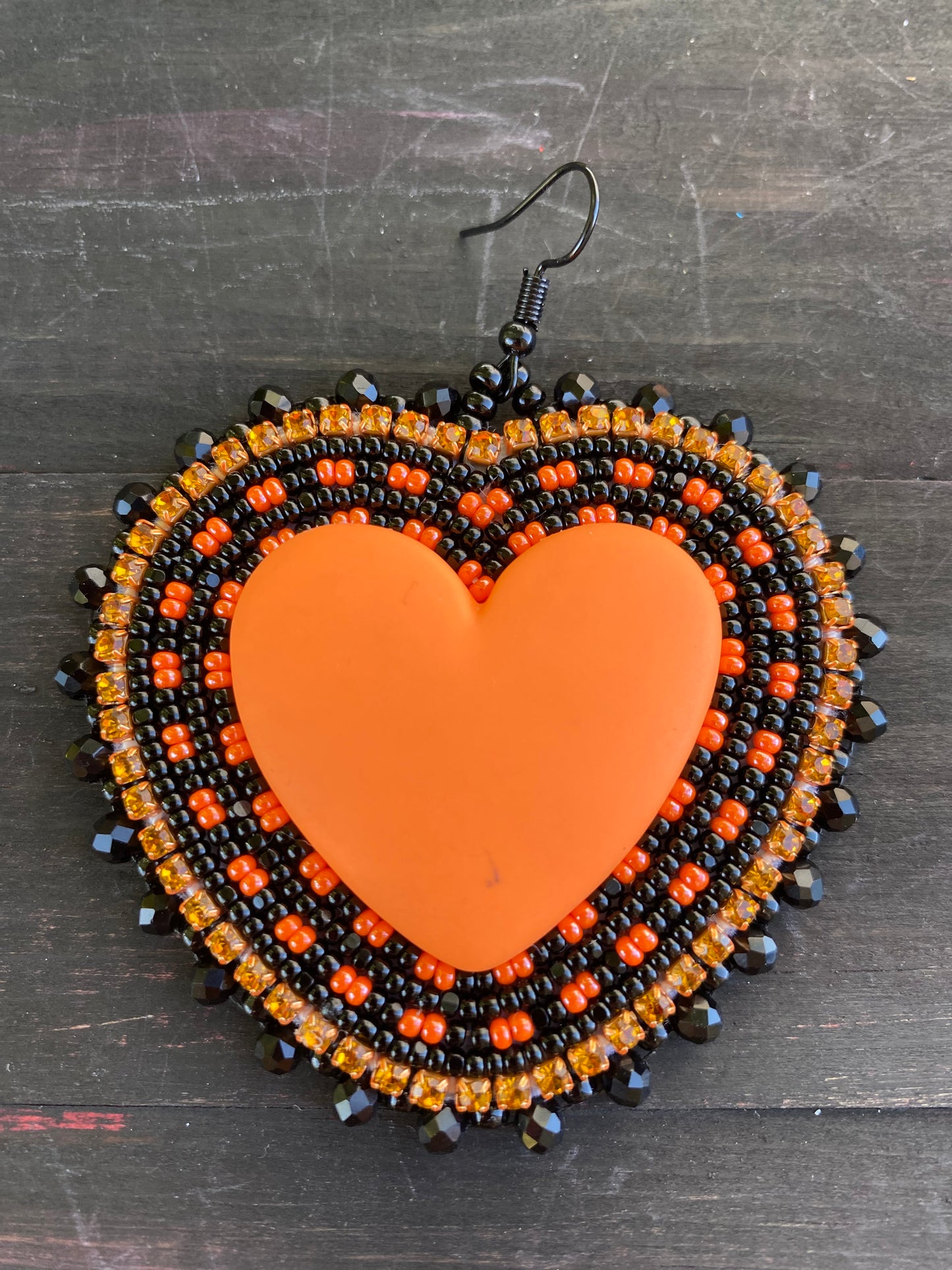 Matte Orange Halloween Heart