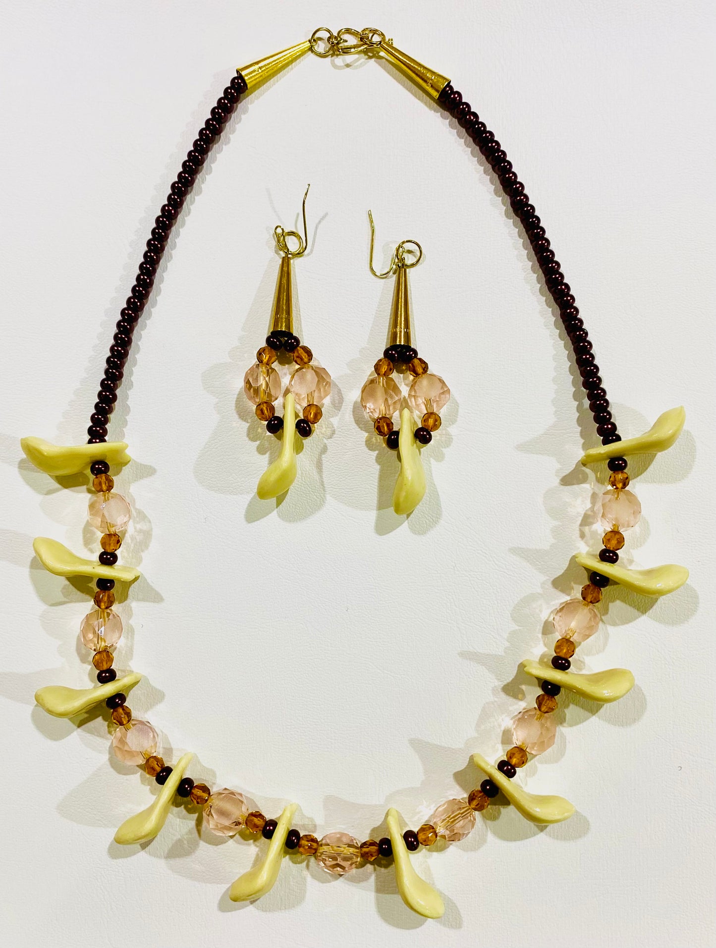 Imitation Elk Teeth Necklace and Earrings