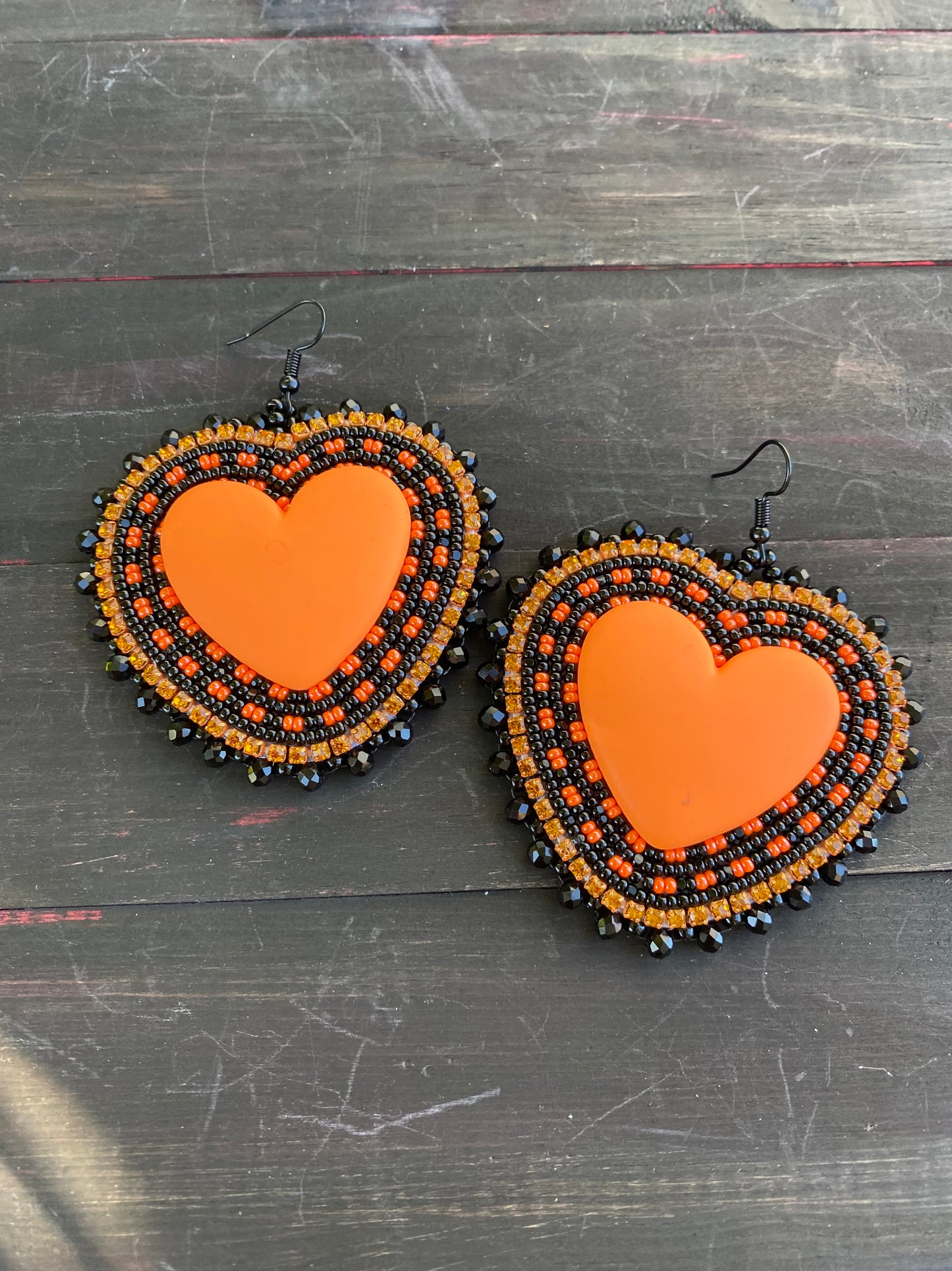 Matte Orange Halloween Heart