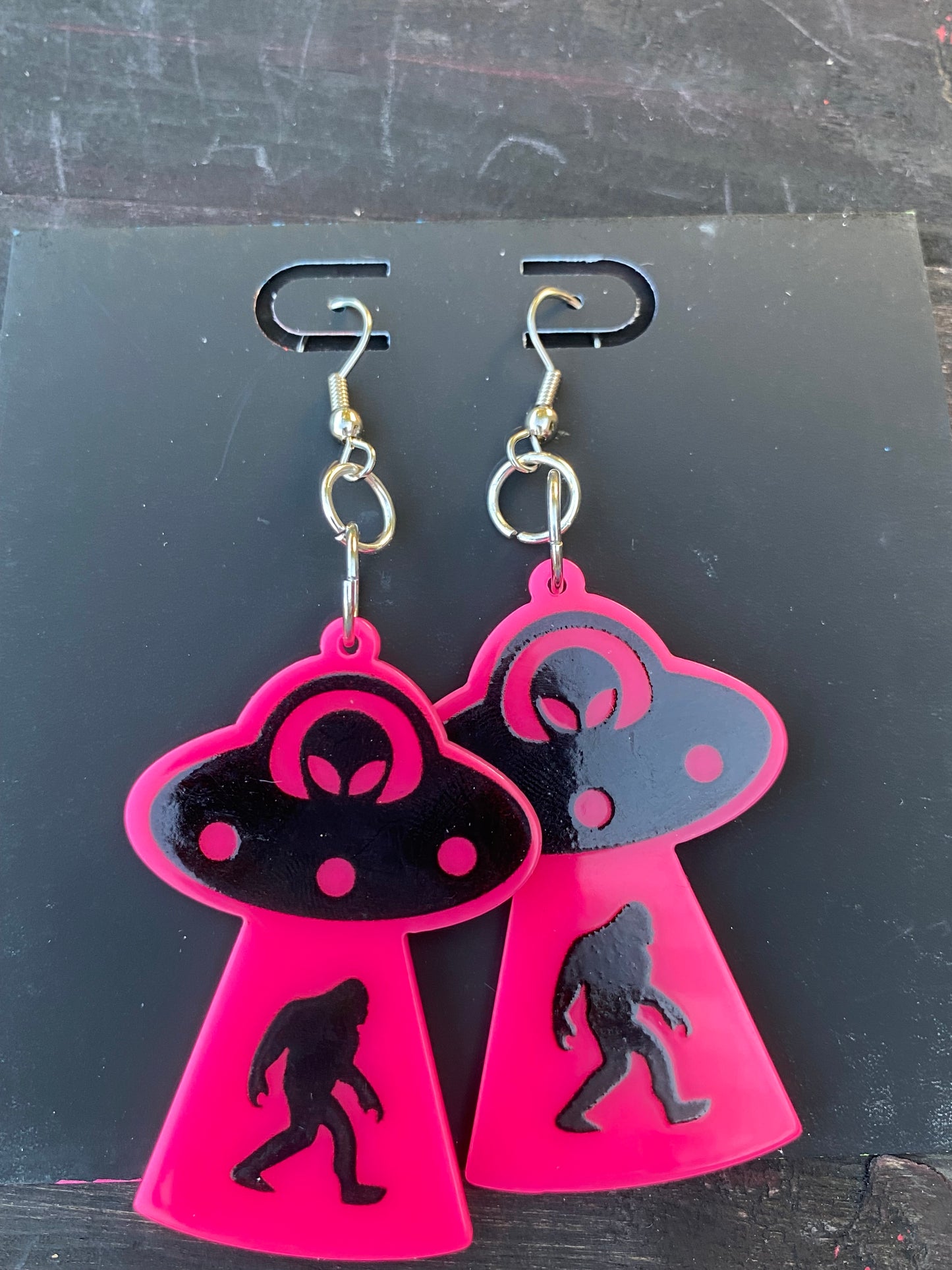 Neon Acrylic Alien Snagging Bigfoot