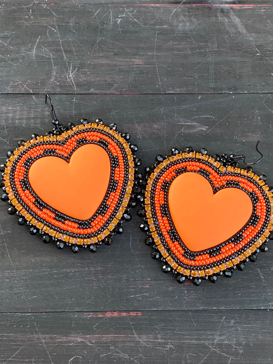 Matte Orange Halloween  Heart