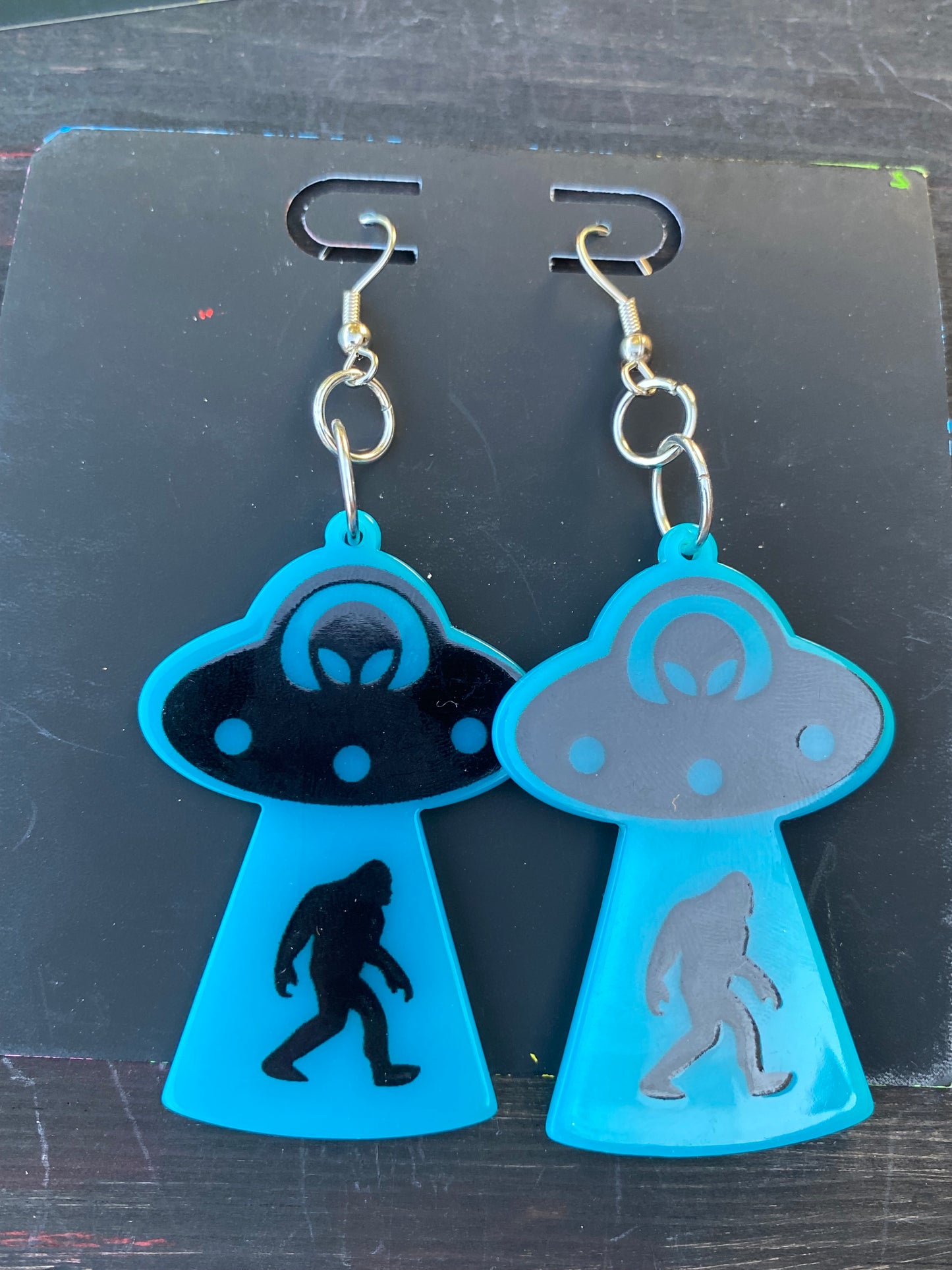 Neon Acrylic Alien Snagging Bigfoot
