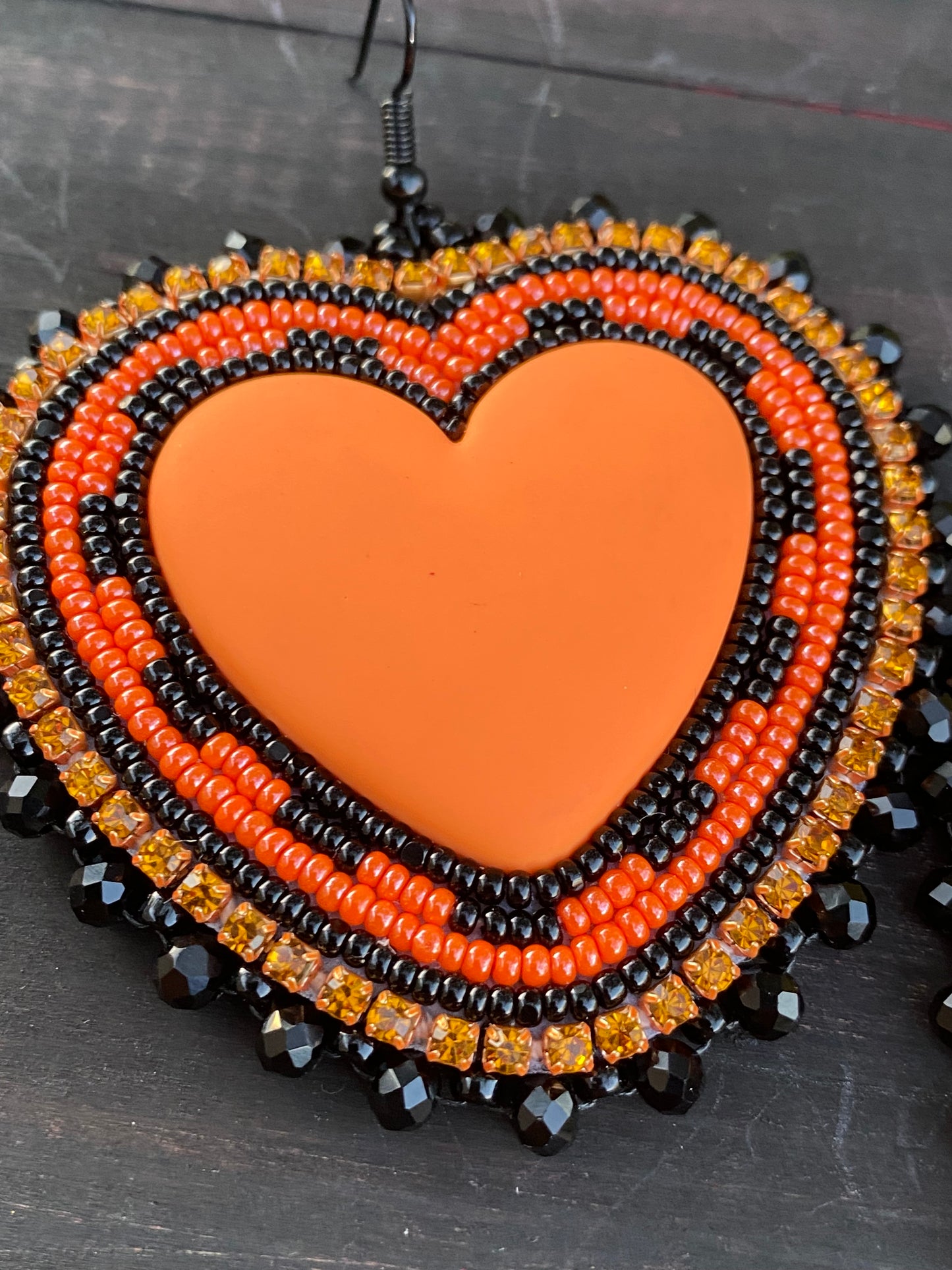 Matte Orange Halloween  Heart