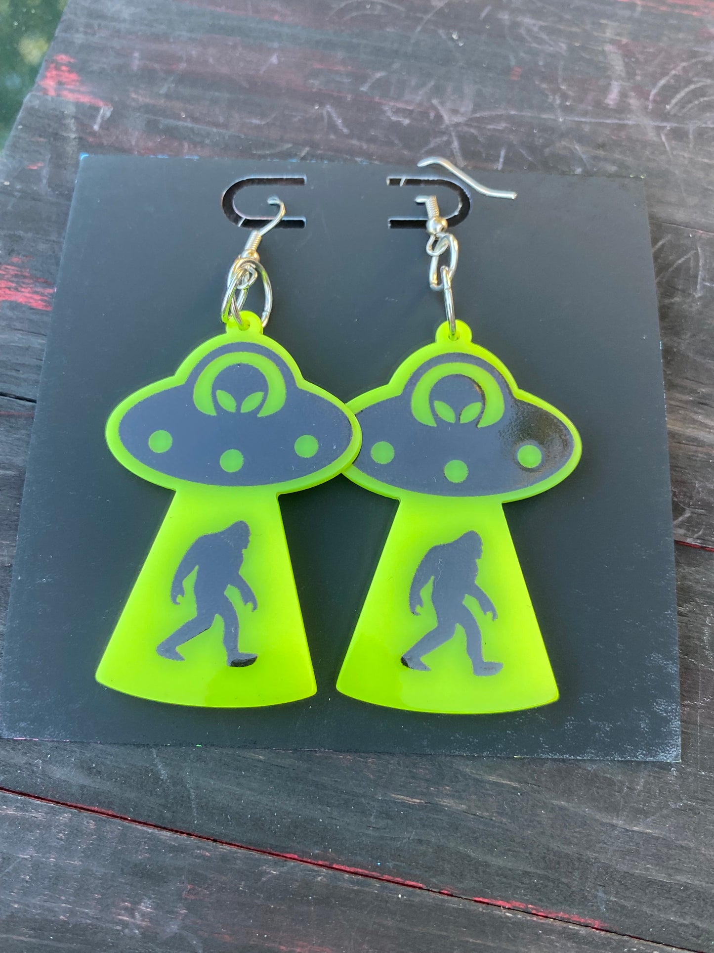 Neon Acrylic Alien Snagging Bigfoot