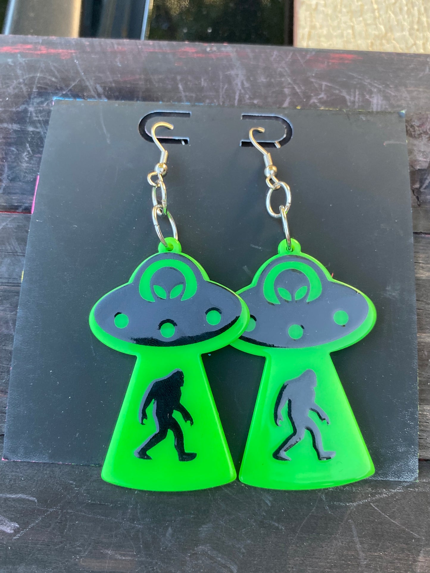 Neon Acrylic Alien Snagging Bigfoot